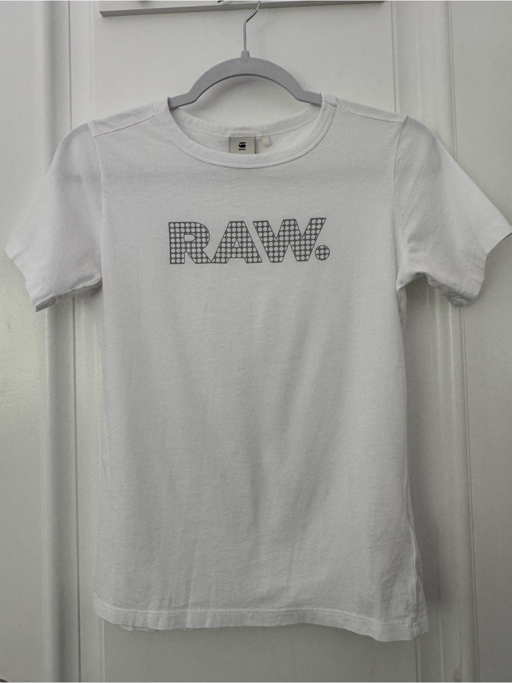 G-Star Kids White Tee with Metallic Dot RAW Logo